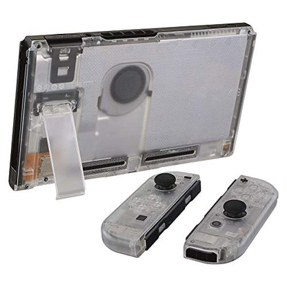 eXtremeRate DIY Replacement Shell Buttons for Nintendo Switch, Back Plate for Switch Console, Housing with Full Set Buttons for Joycon Handheld Controller - Transparent Clear [No Electronics Parts] - color: Clear