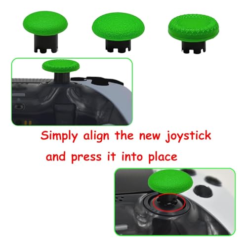 6 Pack Interchangeable Thumbstick Caps for PS5 DualSense Edge Controller Joysticks, DualSense Edge Controller Swappable Thumbsticks Replacement for PS5 Edge Controller(Green) - color: Green