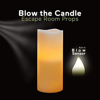 Escape Room Props Candle Props Real Life Game Candles Blow On/Out to Unlock Create Puzzle Indoor Game Adventure Control EM Lock Room Escape Playing (Blow OUT in Order, 4 Candles) - size: 4 Candles