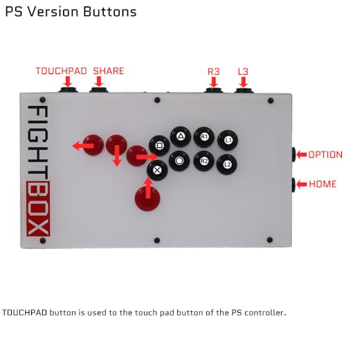 FightBox F1-PS5 All Button Leverless Arcade Fight Stick Game Controller Compatible With PC/PS3/PS4/PS5