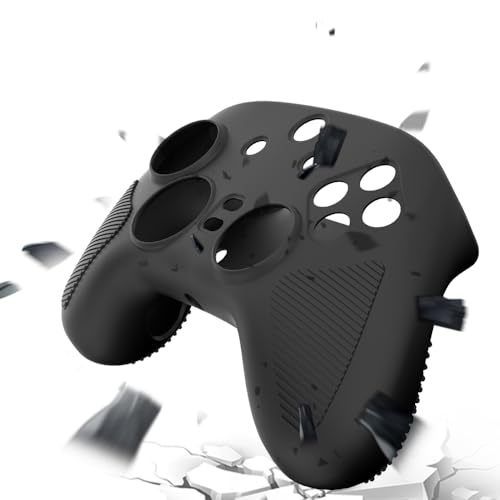 Gaming Controller Case for Razer Wolverine V3 Pro, Black Silicone Skin Cover, Shockproof Protection Sleeve - color: Black