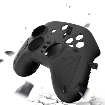 Gaming Controller Case for Razer Wolverine V3 Pro, Black Silicone Skin Cover, Shockproof Protection Sleeve - color: Black