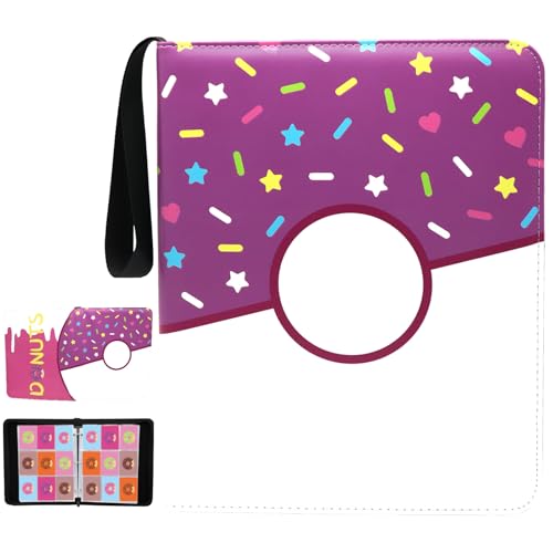 9 Pocket Card Binder 900 Card Holder Album, Purple Donut Trading Cards Holder Zipper Binder for Girl Teen Collection (Purple Donut, 900 Pocket) - color: Purple Donut, size: 900 Pocket