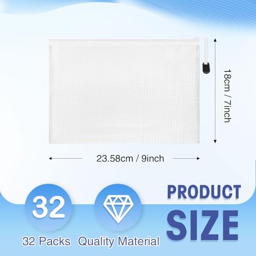 Jetec 32 Pcs Mesh Zipper Bags Bikini Organizer,White,9 x 7 Inch - color: White, size: 9 x 7 Inch