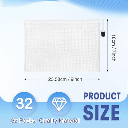 Jetec 32 Pcs Mesh Zipper Bags Bikini Organizer,White,9 x 7 Inch - color: White, size: 9 x 7 Inch