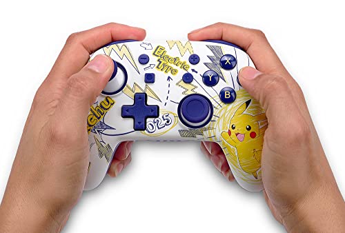 PowerA Nano Enhanced Wireless Controller for Nintendo Switch - Pokémon: Pikachu School Days, mini, portable, gamepad, motion controls, bluetooth - color: Pikachu School Days