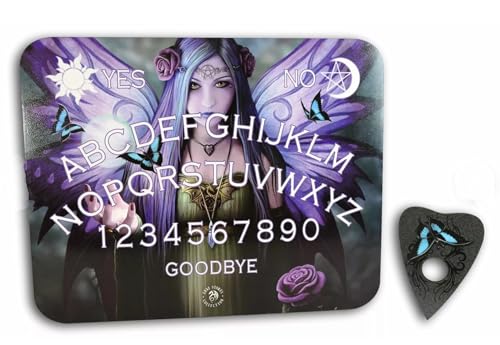 Ebros Anne Stokes Mystic Aura Illustrated Ouija Spirit Board With Planchette MDF Wood 15" by 12" Fantasy Supernatural Witchcraft Dark Arts Novelty Gift