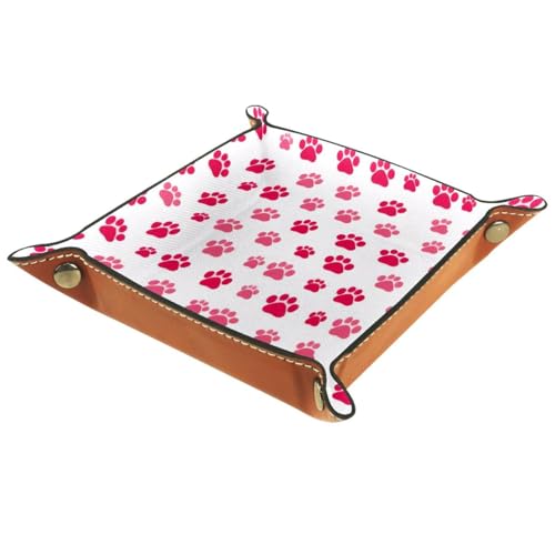 Red Paws Pattern Dice Tray Dice Rolling Tray Folding Dice Holder for Dice Games, Like RPG, DND and Other Table Games - color: Multi 19