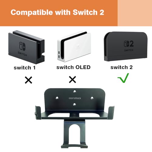 Wall Mount for Switch2 with Controller Holder | All metal ,Easy to install,simple and elegant,Space-Saving Sturdy 2-in-1 Holder