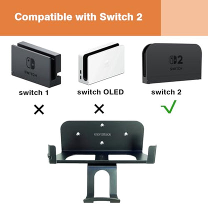 Wall Mount for Switch2 with Controller Holder | All metal ,Easy to install,simple and elegant,Space-Saving Sturdy 2-in-1 Holder