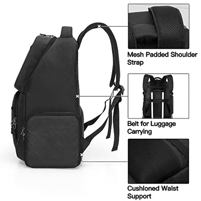Trunab Backpack Compatible with Xbox Series X/S, Carry Case with Divider | Game Storage Bag Fits 15.6" Laptop, Controller & Cables, Padded Pockets for Gaming Accessories - color: Black Zip