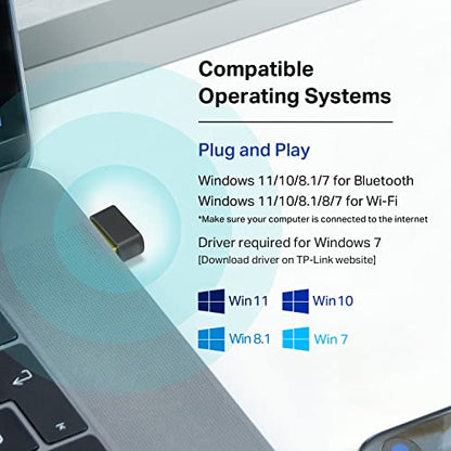 TP-Link Nano 2-in-1 USB Bluetooth WiFi Adapter AC600(Archer T2UB Nano)- Bluetooth 4.2 with 2.4G/5G Dual Band Wireless Network Adapter for Desktop PC, WPA3, Supports Windows 11,10, 8.1,8, 7 - style: AC600 WiFi w/ Bluetooth 4.2