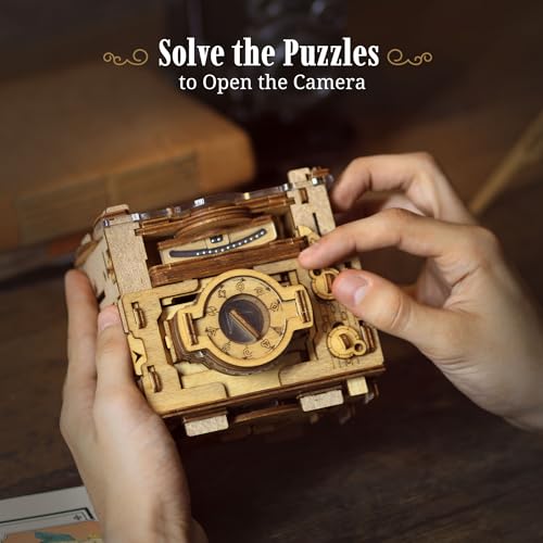 iDventure Cluebox PRO Sherlock's Camera, Escape Room Puzzle Box for Adults | Detective-themed Brain Teaser, Clever Mechanisms, Secret Chamber, Smart Gift for Men and Puzzle Lovers, 3D Mind Puzzle, Wood - color: Camera of Sherlock Holmes