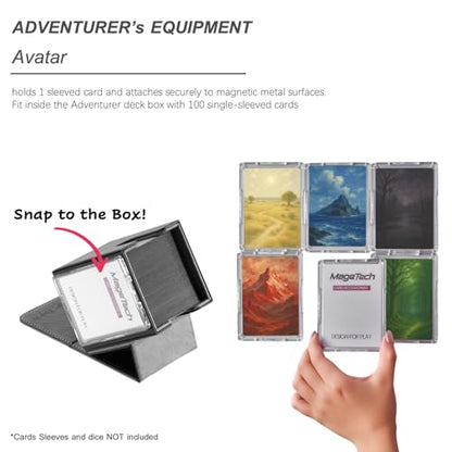 Mage Tech Adventurer [Hero] Modular Deck Box - Holds 99 Double-Sleeved Cards - Includes Avatar Holder - Ultra-Rugged, Expandable Design - MTG Commander/EDH & More - Black/Grey - color: 2. Artifact (Black/Grey), style: 2. Hero