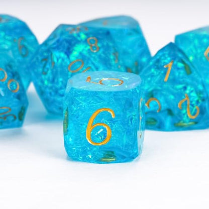 7PCS DND Dice Set,Transparent Sharp Edge Dice Set D&D RPG Polyhedral Die,for Dungeons and Dragons TTRPG Games Roleplaying Games,with Gift Box(Galaxy Blue) - color: Galaxy Blue