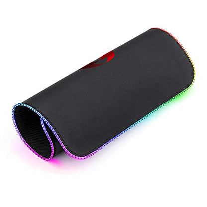 Redragon Pluto Ergonomic RGB USB Mouse Mat Non-Slip Surface Waterproof Gaming Gaming Video Games Retro Illuminated LED for PC and Mac (Medium)