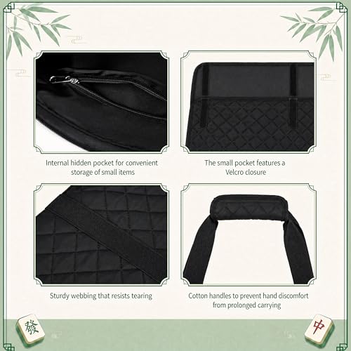 PiPiCat 2026 Complete American Mahjong Set, 166 Tiles (30mm) with 31.5x31.5in Mat One-Click Flip Reinforced 18-Inch Rack/Pushers Shockproof Bag & 6 Spare (Black) - color: Black