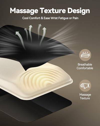 TECKNET Ergonomic Mouse Pad with Wrist Rest, Mousepad with Wrist Support with Built-in Memory Foam and Ergonomic Slope Design Relieves Carpal Tunnel Syndrome Pain,Mouse Pads for Office Gaming - color: Black