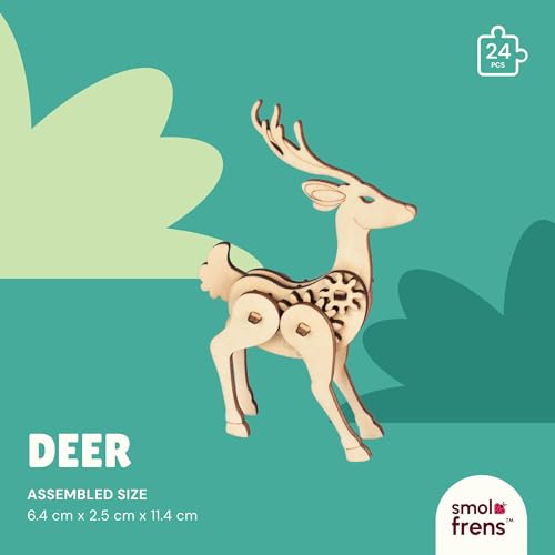 3D Wooden Puzzles for Ages 8+, 5 Pack Animal Puzzles, FSC-Certified Wood, Plastic-Free Toy, STEM Kit for Kids Teens Adults, Wood Craft Model Kit, Individually Wrapped Party Favors - Woodland Frens - color: Woodland Frens