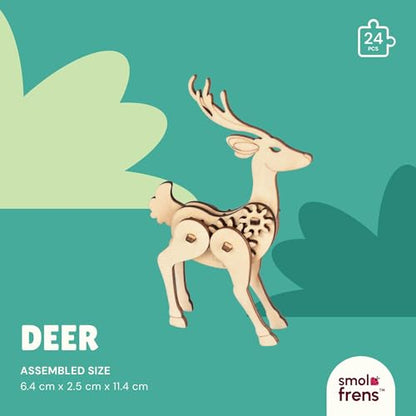 3D Wooden Puzzles for Ages 8+, 5 Pack Animal Puzzles, FSC-Certified Wood, Plastic-Free Toy, STEM Kit for Kids Teens Adults, Wood Craft Model Kit, Individually Wrapped Party Favors - Woodland Frens - color: Woodland Frens