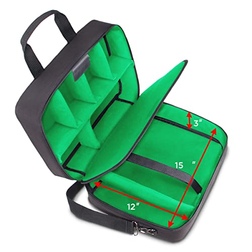 USA Gear Board Game Bag Fits Catan, Cards Against Humanity, Monopoly, Battleship, Sequence, Ticket to Ride & more - Board Game Storage Bag with Customizable Interior, Padded Shoulder Strap (Red) - color: Green