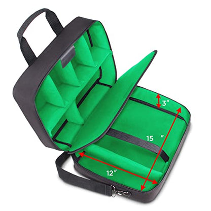 USA Gear Board Game Bag Fits Catan, Cards Against Humanity, Monopoly, Battleship, Sequence, Ticket to Ride & more - Board Game Storage Bag with Customizable Interior, Padded Shoulder Strap (Red) - color: Green