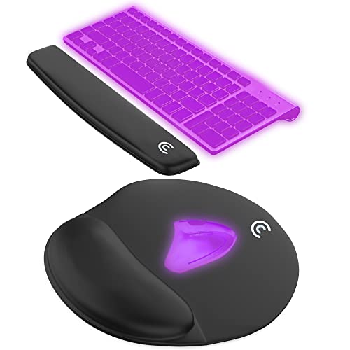 4pc Premium Wrist Rests for Keyboard and Mouse Pad Set - Memory Foam Cushion, Black - Ergonomic Wrists Hand Arm Rest Support for Laptop Computer Desk and Gaming - Carpal Tunnel Syndrome Relief - style: Premium