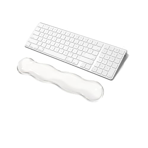 Clear Gel Wrist Rest for Keyboard, Keyboard Wrist Rest for Typing Pain Relief, Ergonomic Keyboard Arm Rest, Suitable for Office, Gaming, Computer, Laptop - Transparent - color: Wavy Transparent Keyboard