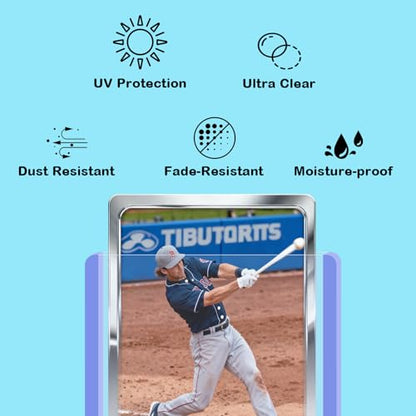 200 55pt Card Sleeves Hard Plastic (100 Hard Sleeves+100 Soft Sleeves) | Clear open-top transparent design, shields cards from scratches, suitable for Standard Trading, Baseball, Sport, Game Cards - size: 55PT 100 Hard & 100 Soft Sleeves
