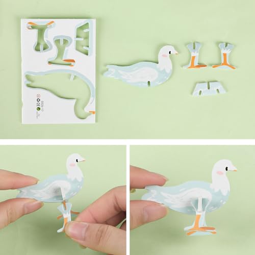 LOMIMOS 50Pcs Educational 3D Cartoon Puzzle for Kids,Insect and Animal Learning Educational Paper Puzzle Toy for DIY Crafts Birthday Party Favor Gifts. - style: Insects and animals