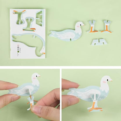 LOMIMOS 50Pcs Educational 3D Cartoon Puzzle for Kids,Insect and Animal Learning Educational Paper Puzzle Toy for DIY Crafts Birthday Party Favor Gifts. - style: Insects and animals