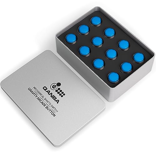 Qanba Gravity KS Mechanical Shafts Silent Pushbutton 24mm Snap-in (Boxed (Clear Black Blue E07(12 pcs) - color: Clear Black Blue E07(12 pcs）