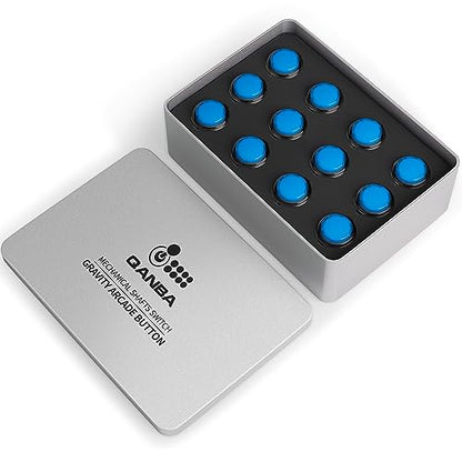 Qanba Gravity KS Mechanical Shafts Silent Pushbutton 24mm Snap-in (Boxed (Clear Black Blue E07(12 pcs) - color: Clear Black Blue E07(12 pcs）