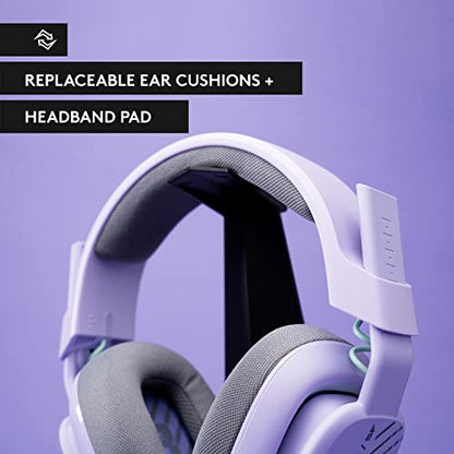 Logitech G Astro A10 Gen 2 Cross-Platform Wired Gaming Headset - Lilac | 3.5mm Headphone Jack, 32mm Drivers, Flip-to-Mute Mic, Over-Ear Cup Design - color: Lilac