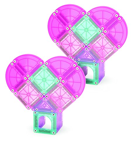 MAGNA-TILES microMAGS 26-Piece Heart to Heart Travel Set, The Original Magnetic Building Brand - style: Heart to Heart