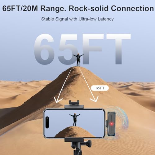 Wireless Mini Lavalier Microphone for iPhone, Android w/ Charging Case | Microphone for Content Creators, 65ft Clip on Dual Mics for TikTok, YouTube, Noise Reduction,Clear Voice, 6H Working Time