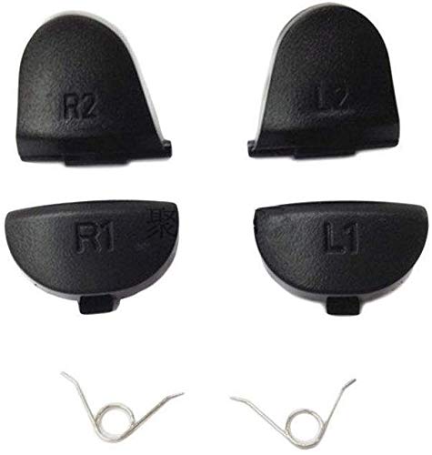 For PS4 L1 R1 L2 R2 Trigger Springs Buttons + 2 Joystick Thumb Sticks + 2 Joystick Silicone Caps + 2 Springs + 1 Screwdriver + 1 Set Silicone Conductive Rubber Pads