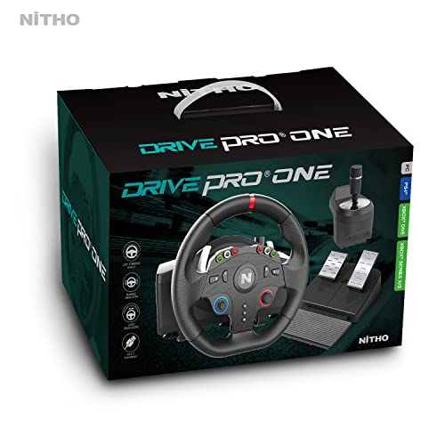 Nitho Drive Pro ONE Racing Wheel with Pedals and Separate Shifter, 270° Gaming Steering Wheel Compatible with PC, PS4, Switch, Xbox One & Xbox Series X|S, Zero Dead Zone Driving Sim with Vibration
