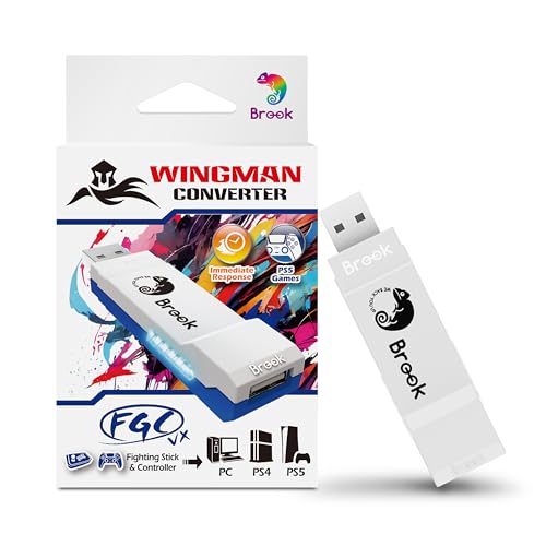 Brook Wingman FGC VX Arcade Controller Converter for PS5/PS4/PC – Supports 150+ Wired Controllers, Low-Latency Adapter for Arcade Sticks & Fightpads, Compatible with All PS5/PS4 Games