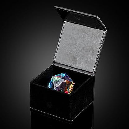 UDIXI 30mm Prism Glass D20 Dice Large 20 Sided DND Dice for Tabletop Games | Premium Gift Box, DM Gift, for Dungeons and Dragons Role Playing Games - color: Large D20 Prism Glass