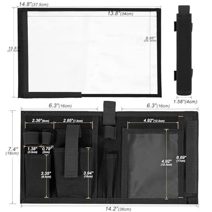 Military Map Case & Tactical Map Pouch with MOLLE, Waterproof TPU Holder | 13"x10" Clear Viewing Area, Foldable Design, 1000D Oxford, Land Navigation Kit for Hiking & Patrol - color: Black