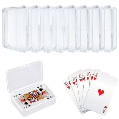 8 Pcs Blank Playing Card Case, Clear Plastic Playing Game Card Storage Box Holder for Bank/Business/Game/PTCG Cards Not for Uno - color: 8 PCS Clear