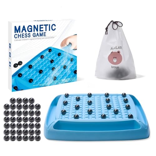 Magnet Game, Magnetic Game for Kids and Adults, Table Top Board Game for Kids 8-12, Magnet Chess Game 40Pcs for Family Games Night, 2-4 Players - style: 40 PCS Chess Pieces
