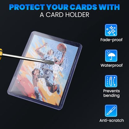 2000 Card Sleeves Top Loaders for Cards, 3" x 4" Hard Plastic Toploaders | Baseball Card Protectors, Trading Card Holder for Football Sports Cards (1000 Toploaders + 1000 Penny Sleeves) - size: 1000 Hard Sleeves + 1000 Soft Sleeves