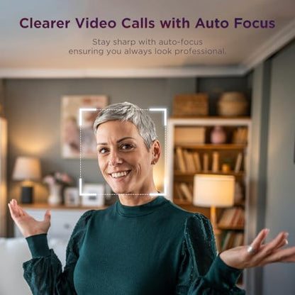 Lenovo FHD Webcam, 1080p Resolution, 30 fps, Dual Noise-Cancelling Microphones, AI Noise Cancellation and Enhanced Image Quality, Physical Privacy Shutter, Microsoft Terms Certified, Black | Dual Noise-Cancelling Microphones, AI Noise Cancellation, Enhanc