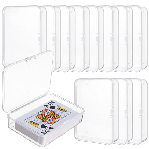 Playing Card Case Clear Card Deck Box Acrylic Playing Game Card Storage Holder Blank Business Card Organizer for Game Card Beads, Craft items, Coins, Jewelry Small Accessories (12)
