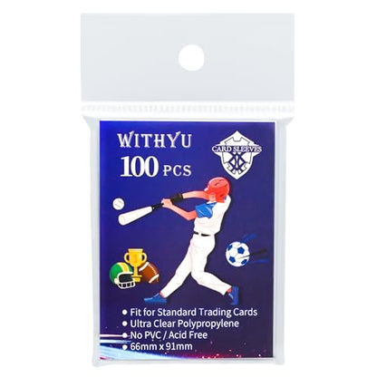 800 Pcs Soft Trading Card Sleeves, Top Loading Penny Card Sleeves for Standard Cards 2.5" X 3.5"，Ultra-Clear Card Protector for Game Cards, Baseball,Sports Cards,Mini Photos