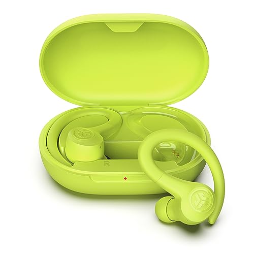 JLab Go Air Sport True Wireless Earbuds with earhook, IP55, 3 EQ Settings, Yellow - color: Yellow, style: Sport