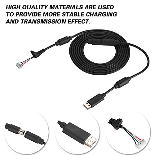 8.2FT USB 5Pin Gamepad Cable Replacement Wire with Breakaway Adapter for 360, Replacement Cable for 360 Controller USB Cable for 360 (Black) - color: Black