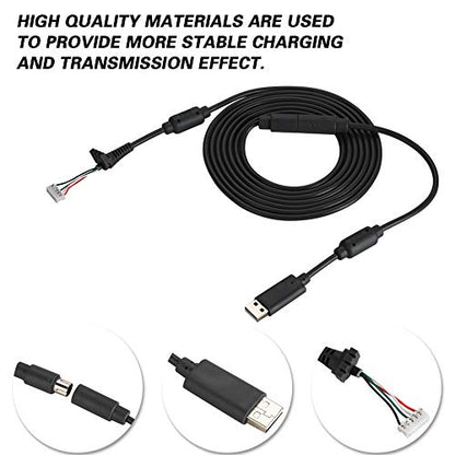 8.2FT USB 5Pin Gamepad Cable Replacement Wire with Breakaway Adapter for 360, Replacement Cable for 360 Controller USB Cable for 360 (Black) - color: Black